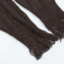 Twisted Fried Dough Twists Crochet Perforated Round Neck Sweater