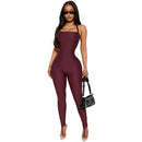 Style Summer Women's Bodycon Rope-tied Backless Ankle-length Sexy Jumpsuit