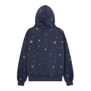 Star letter printed fleece hooded sweatshirt