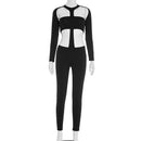 Fashionable Style Hollow-out Elastic Slim Fit Long Sleeve Sports Pants for Women