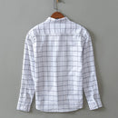 New Casual Men's Long Sleeved Shirt Lapel Loose Men's Plaid Shirt
