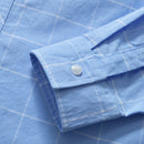 New Casual Men's Long Sleeved Shirt Lapel Loose Men's Plaid Shirt