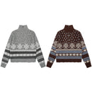 Fell Island Snowflake Half Zipper Hooded Coat