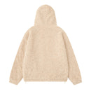 Plaid hooded lambhair coat for women