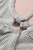 White Striped Henley Tank Tops