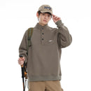 Loose Round Neck Hoodie Sweatshirt Stand Collar Jacket