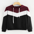 Autumn print stitching hoodie