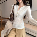 Soft Knit V-Neck Sweater for Women, Early Spring New Arrival, Slim Fit