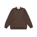 Fabric Mock Round Neck Pullover Hoodie Men's Loose Casual