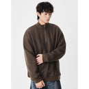 Half-Zip Stand-Up Collar Hoodie Men's Oversized Casual Pullover Jacket