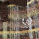 Plaid brushed pullover sweater