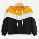 Autumn print stitching hoodie