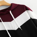 Autumn print stitching hoodie