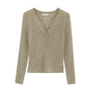 Soft Knit V-Neck Sweater for Women, Early Spring New Arrival, Slim Fit