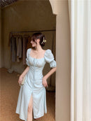 Aesthetic Chic Square Neck Maxi Dress