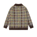 Plaid brushed pullover sweater