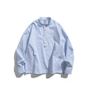 Multi-Pocket Henley Neck Striped Long Sleeve 