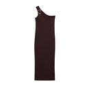 Asymmetric Knitted Midi Dress
