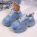 Womens Stylish Versatile Height-increasing Thick-soled Casual Sneakers