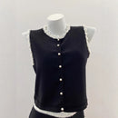 Floral Crochet Vest amp Color-Blocking A-Line Mini Skirt Set
