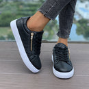 Versatile Women's Casual Sneakers With Side Zipper