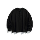 loose fit long sleeve henleyss