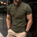 Men's Button Henley Neck Sports Polo Shirt