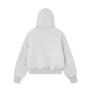 Leopard embroidered fur collar hooded cotton jacket