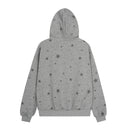 Star letter printed fleece hooded sweatshirt