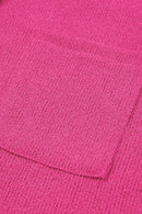 Exposed Seam Detail Henley Knit Hoodie