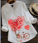 Women Printed Shirts New Shirts V Neck Shirts