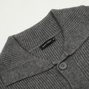 Loose solid color lapel cardigan sweater