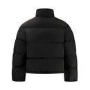 Minimally embroidered thick short cotton jacket