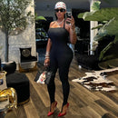 Style Summer Women's Bodycon Rope-tied Backless Ankle-length Sexy Jumpsuit