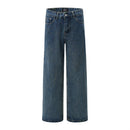 Spray painted and dirty wide leg jeans