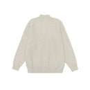 Buttoned Henley Neck Long Sleeve Crewneck Men Knit Sweater