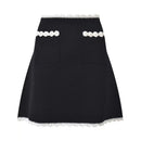 Floral Crochet Vest amp Color-Blocking A-Line Mini Skirt Set