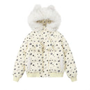 Cute ears full of dog claws star shaped fur collar cotton jacket