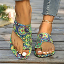 European And American-style Floral-print Open-toe Sandals