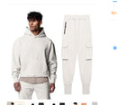 Men's Thick Cotton Hoodies Training Sets Casual Sports Kits Pullover Hooded Top With Pants Sweatshirts Gym Running Tracksuits