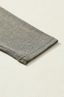 Khaki Long Sleeve V Neck Stitching Henley Top