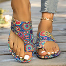 European And American-style Floral-print Open-toe Sandals