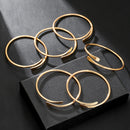 Simple Flattened-end Open Alloy Bracelet